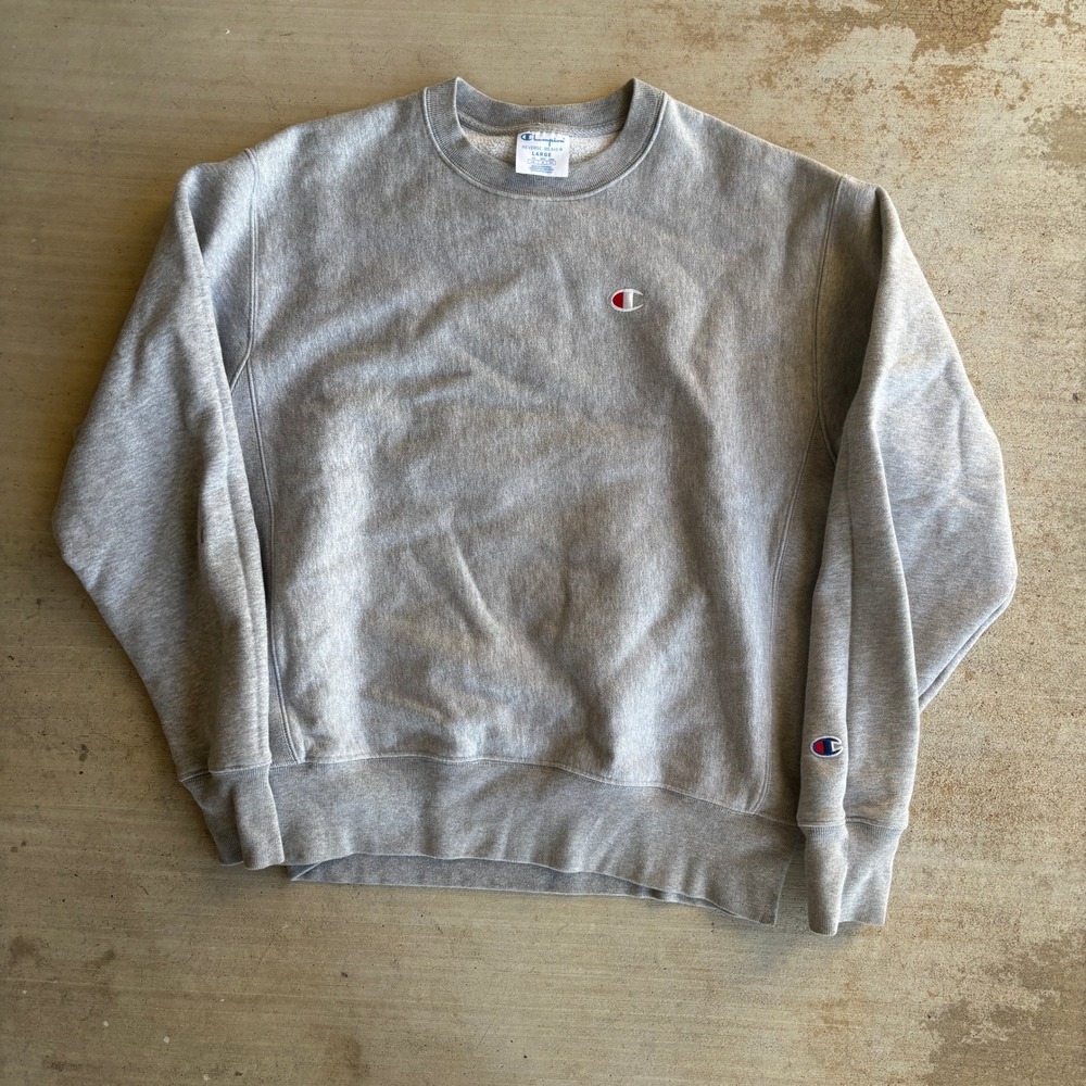 Champion Reverse Weave Sweatshirt Mens Large Heather Gray Crewneck Pullover L
